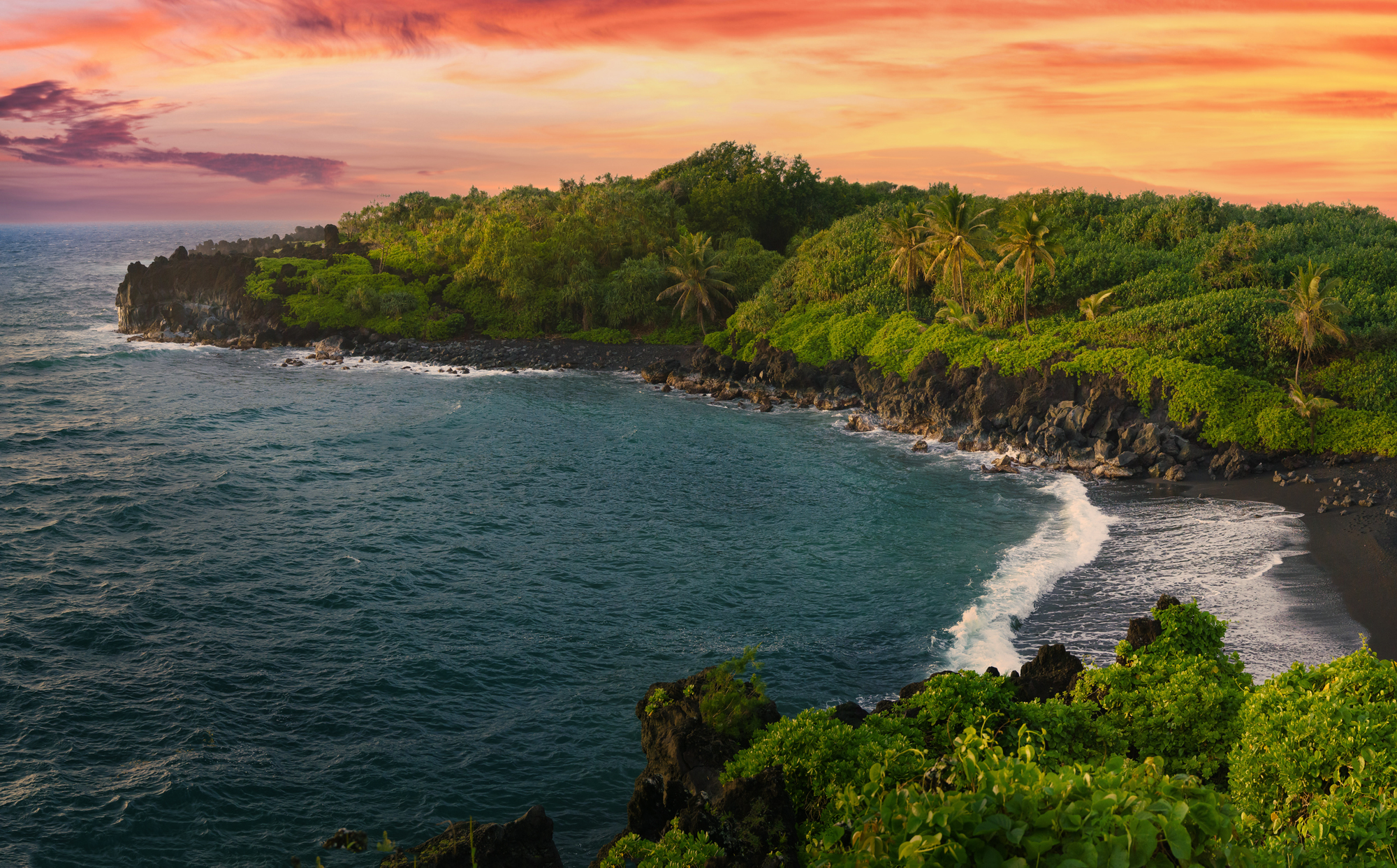 Maui coastline and mountains