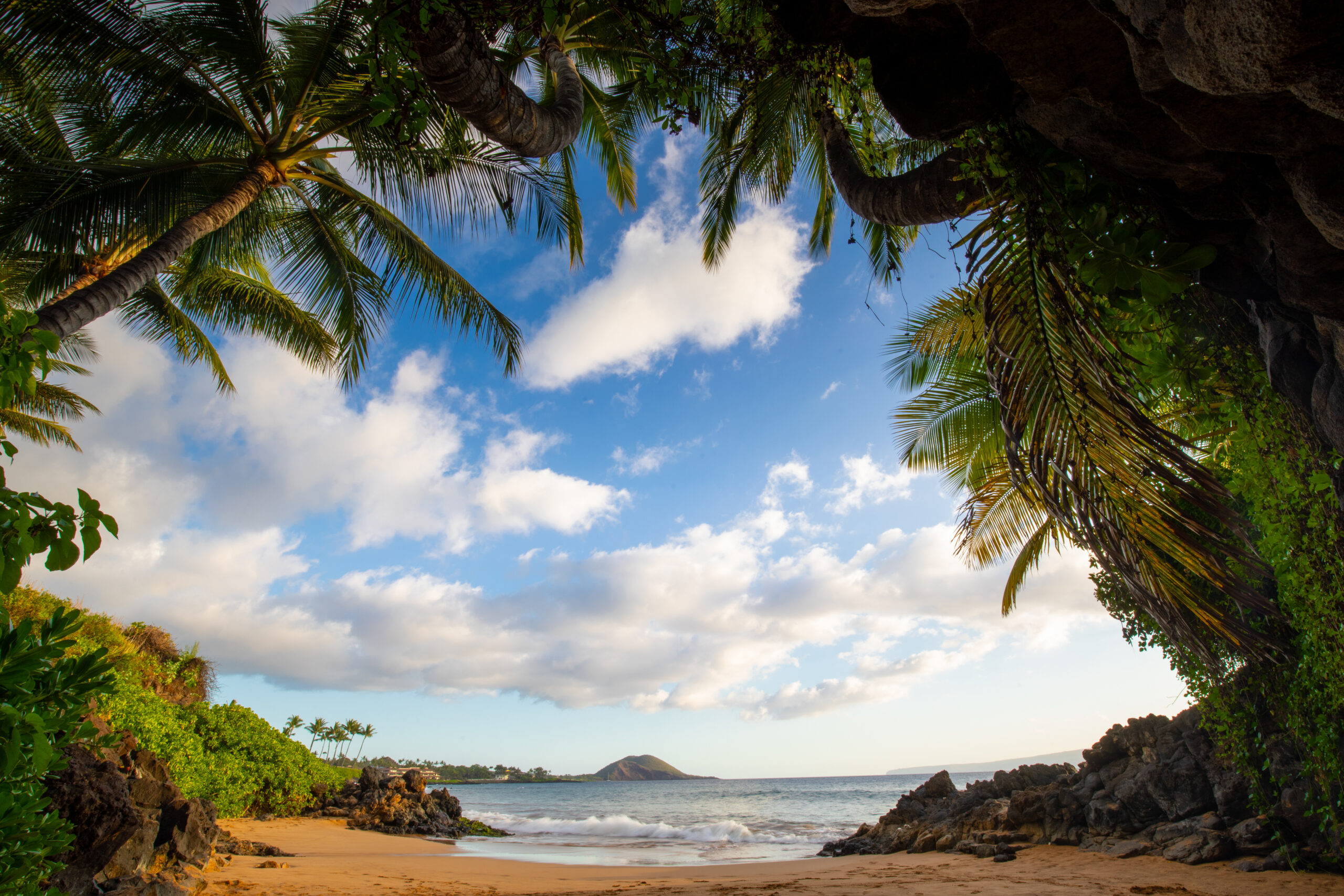 Maui coastline with beaches and town