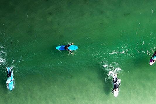 Surfer riding a wave on Maui