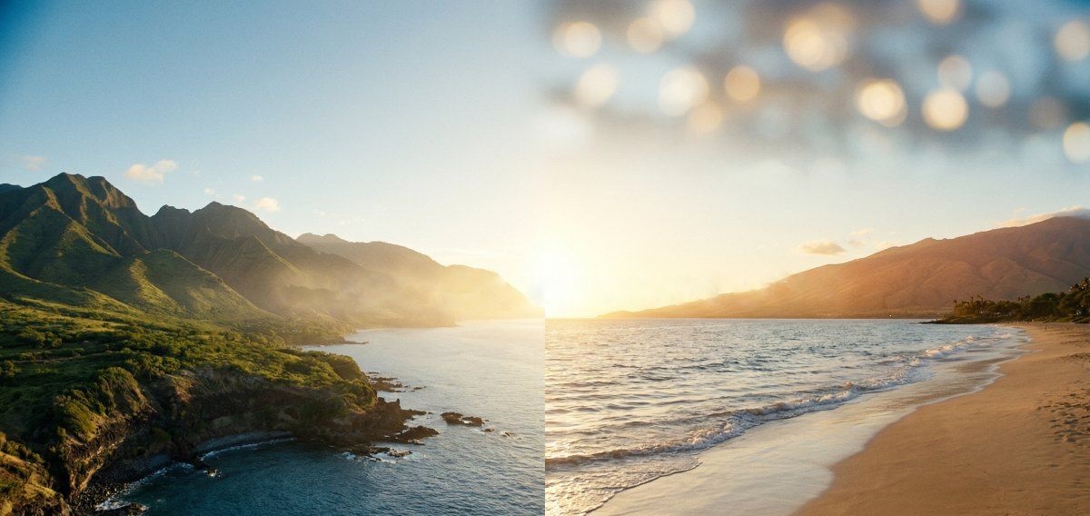 West Maui and South Maui coastline